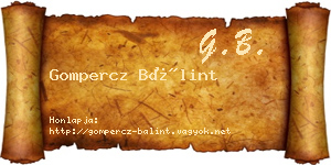 Gompercz Bálint névjegykártya